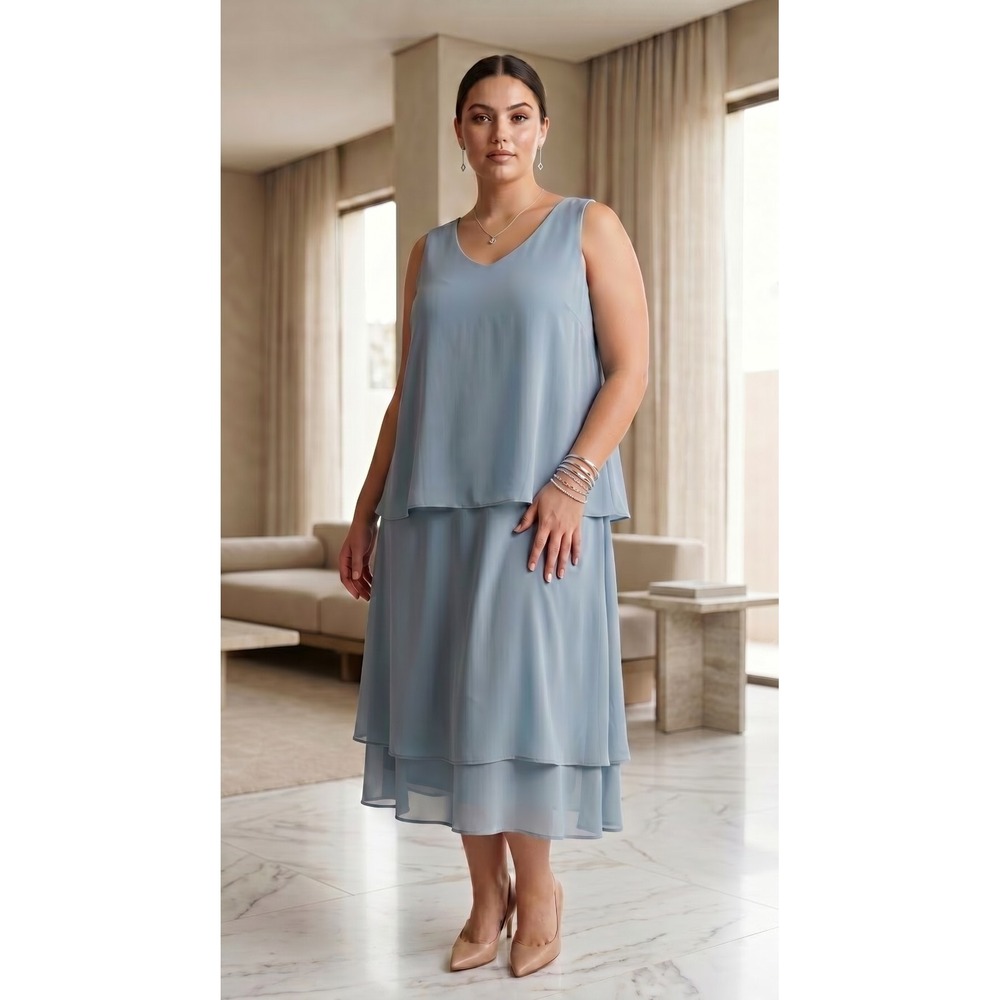 Cocktail Dress PATRA SIZE 24 Cornflower Blue Lined One Piece Evening Wear
